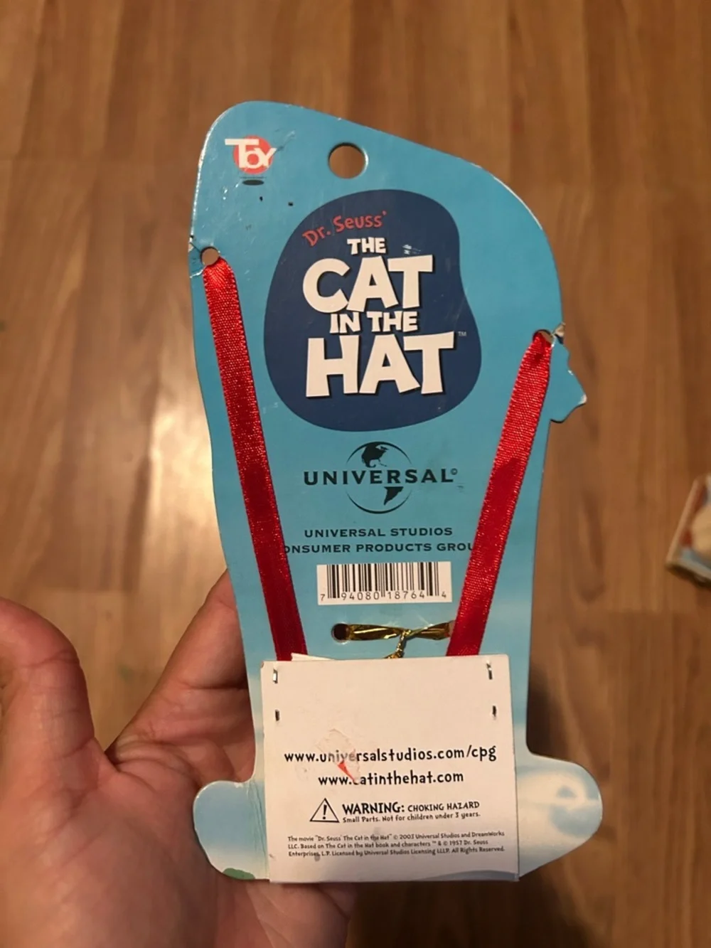 Dr. Seuss Cat in the Hat Red White Black Holiday Ornament with Bell